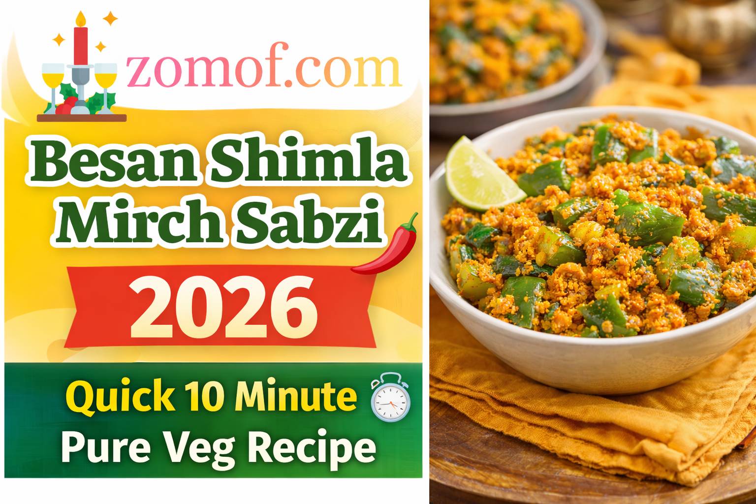 Besan Shimla Mirch Sabzi 2026 🌶️ Quick 10 Minute Pure Veg Recipe ⏱️