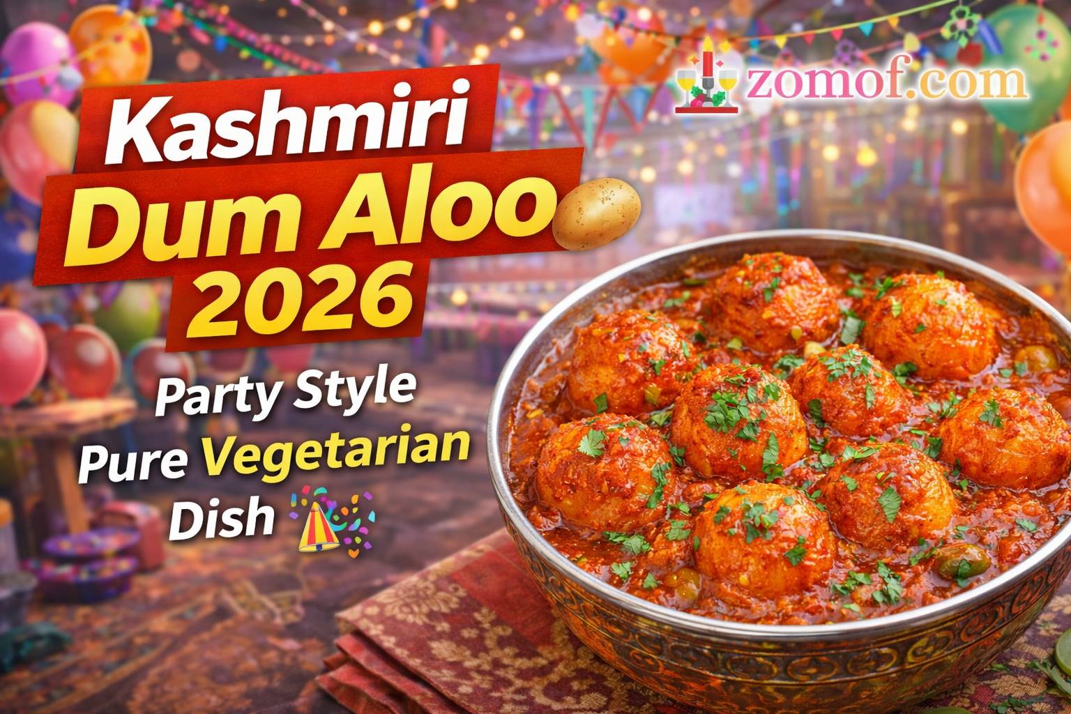 Kashmiri Dum Aloo 2026 🥔 Party Style Pure Vegetarian Dish 🎊