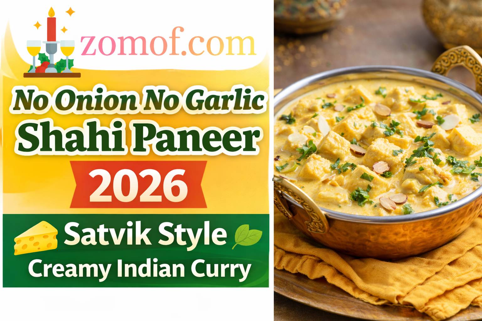 No Onion No Garlic Shahi Paneer 2026 🧀 Satvik Style Creamy Indian Curry 🌿