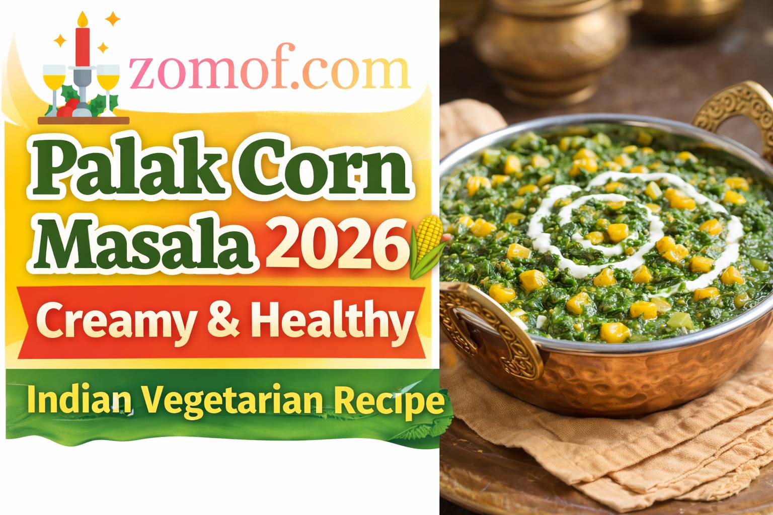 Palak Corn Masala 2026 🌽 Creamy & Healthy Indian Vegetarian Recipe 🥬