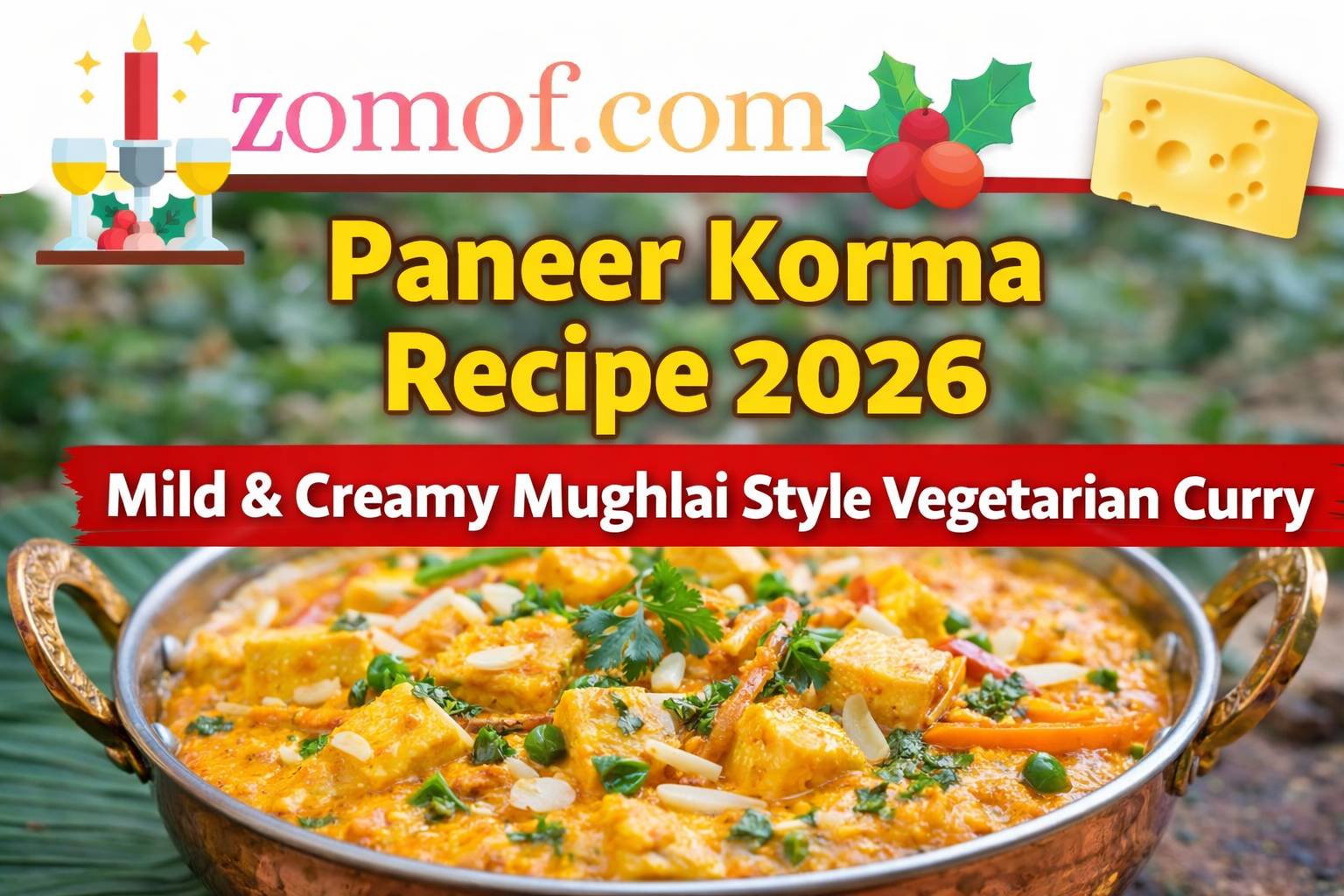 Paneer Korma Recipe 2026 🧀 Mild & Creamy Mughlai Style Vegetarian Curry