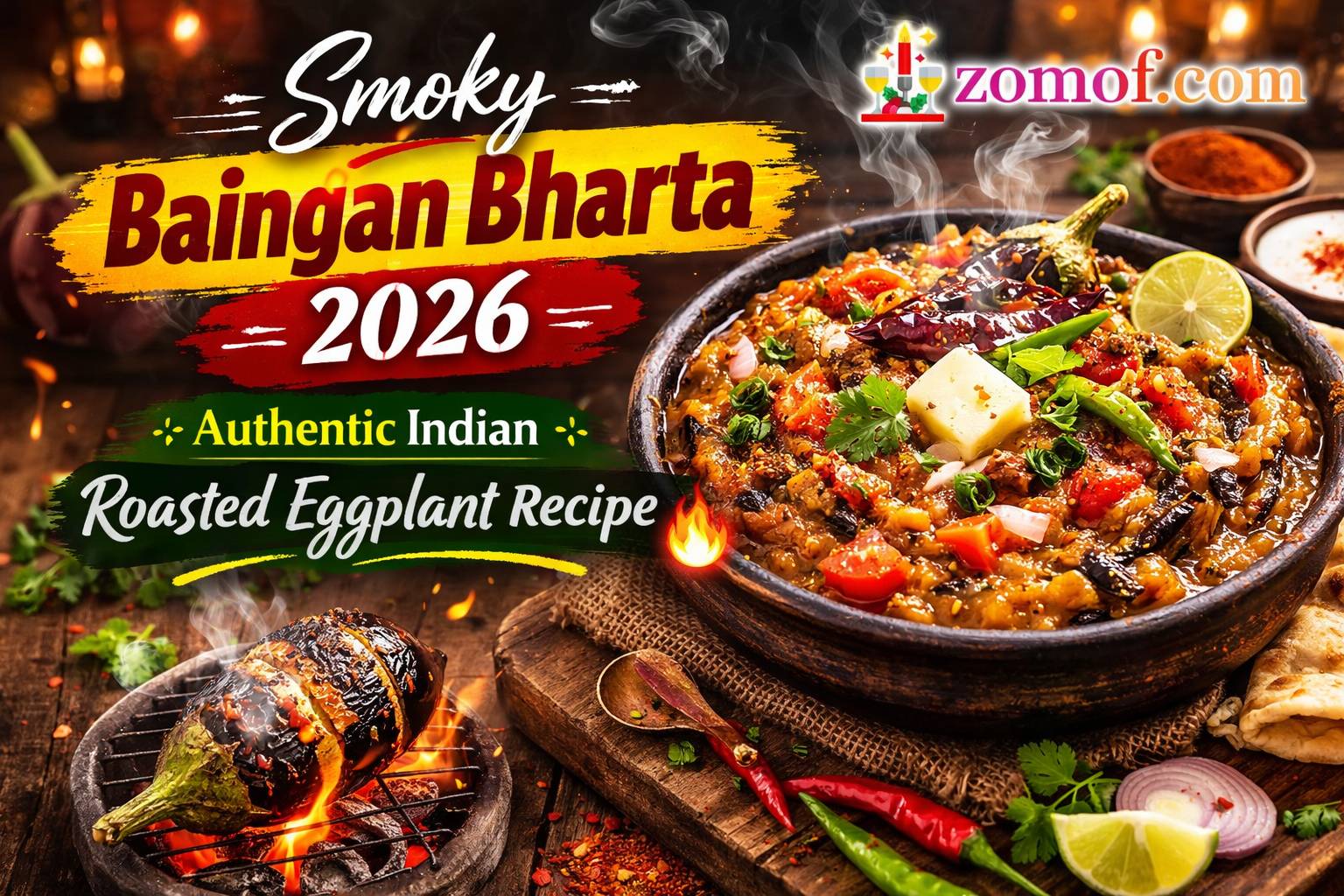 Smoky Baingan Bharta 2026 🍆 Authentic Indian Roasted Eggplant Recipe 🔥